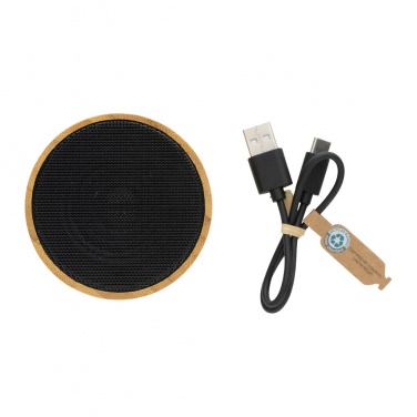 Logotrade advertising product picture of: RCS recycled plastic and bamboo 3W wireless speaker