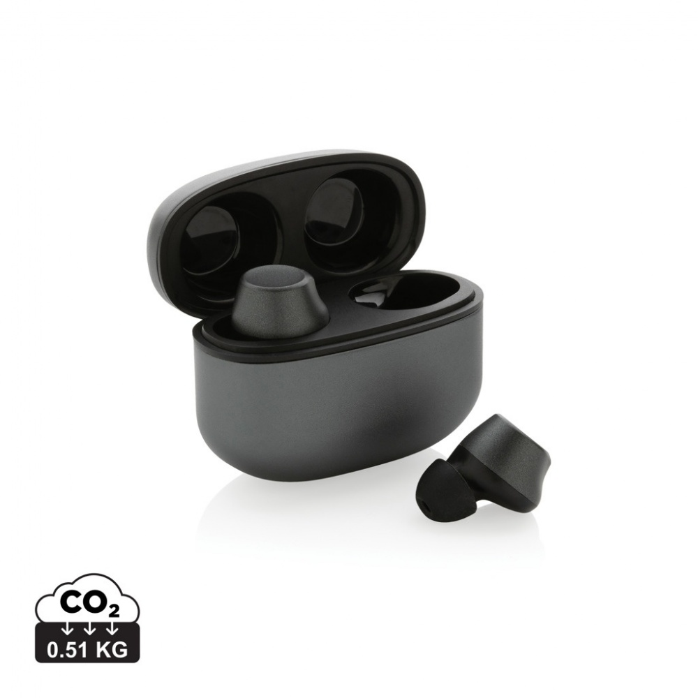 Logo trade advertising product photo of: Terra RCS recycled aluminium wireless earbuds