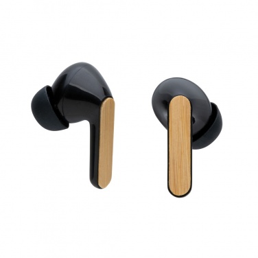 Logo trade promotional product photo of: Bamboo TWS earbuds with RCS recycled plastic