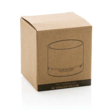 Logo trade promotional giveaways picture of: Cork 3W wireless speaker