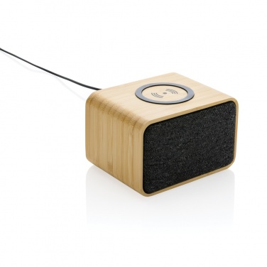 Logotrade promotional merchandise image of: RCS Rplastic 3W speaker with bamboo 5W wireless