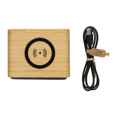 Logo trade promotional products image of: RCS Rplastic 3W speaker with bamboo 5W wireless