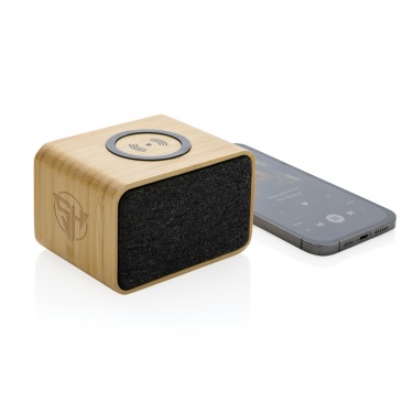 Logotrade promotional giveaways photo of: RCS Rplastic 3W speaker with bamboo 5W wireless