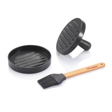 Logotrade promotional item image of: BBQ set with hamburger press and brush