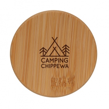 Logo trade promotional gifts image of: Double wall borosilicate glass with bamboo lid 250ml 2pc set
