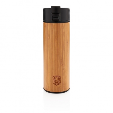 Logo trade corporate gifts picture of: Bogota vacuum bamboo coffee mug