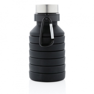 Logo trade promotional products picture of: Leakproof collapsible silicone bottle with lid