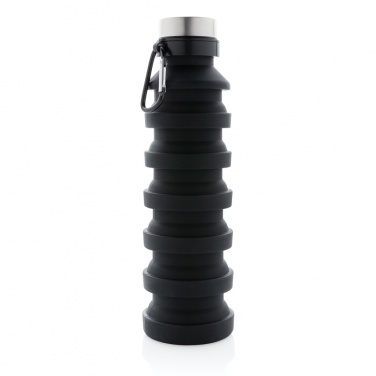 Logo trade promotional giveaways picture of: Leakproof collapsible silicone bottle with lid