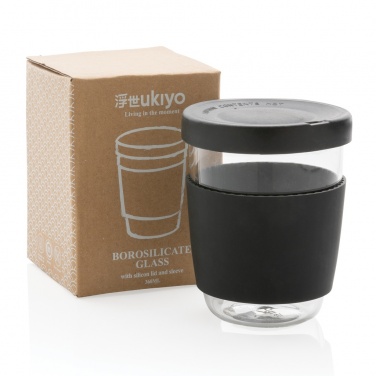 Logotrade promotional merchandise photo of: Ukiyo borosilicate glass with silicone lid and sleeve