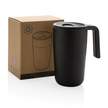 Logo trade promotional items image of: GRS Recycled PP and SS mug with handle