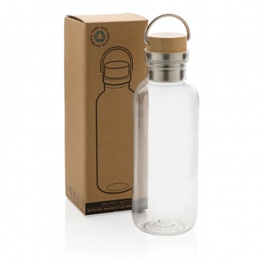 Logo trade business gifts image of: RCS RPET bottle with bamboo lid and handle
