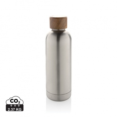 Logotrade promotional item picture of: Wood RCS certified recycled stainless steel vacuum bottle