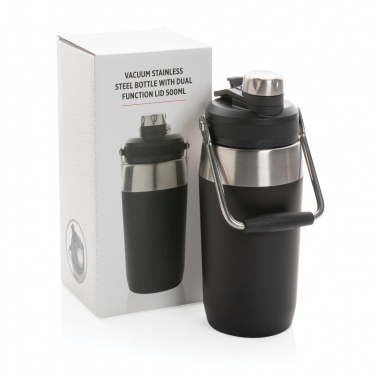 Logo trade corporate gifts image of: Vacuum stainless steel dual function lid bottle 500ml