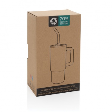 Logo trade promotional gifts image of: Embrace deluxe RCS recycled stainless steel tumbler 900ml