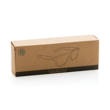 Logo trade promotional products image of: Bamboo and RCS recycled plastic sunglasses