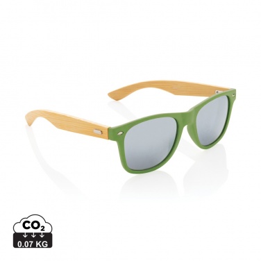 Logo trade promotional giveaways image of: Bamboo and RCS recycled plastic sunglasses