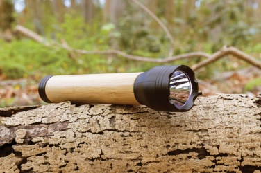 Logo trade promotional gifts picture of: Lucid 5W RCS certified recycled plastic & bamboo torch
