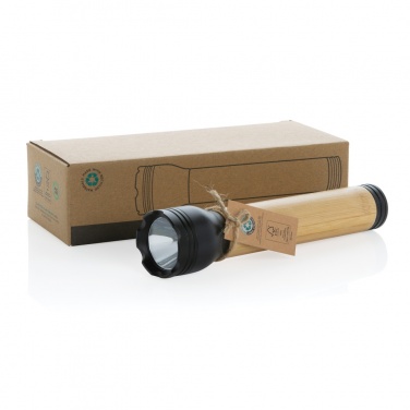 Logo trade promotional giveaways picture of: Lucid 5W RCS certified recycled plastic & bamboo torch