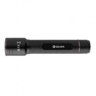 Logo trade promotional merchandise image of: Gear X RCS recycled aluminum USB-rechargeable torch large