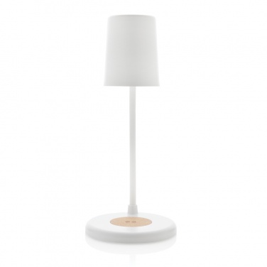 Logo trade business gifts image of: Zenara RCS recycled plastic and cork 15W wireless desk lamp