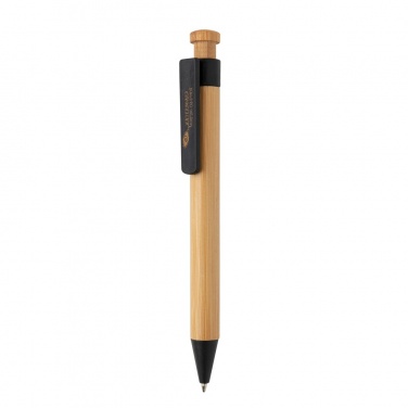 Logo trade promotional product photo of: Bamboo pen with wheatstraw clip