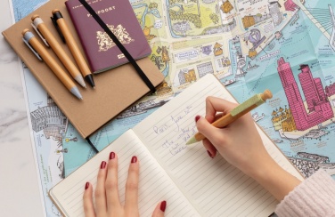 Logotrade promotional item picture of: Bamboo pen with wheatstraw clip