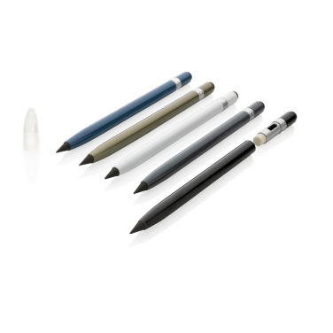 Logo trade promotional giveaways image of: Aluminum inkless pen with eraser