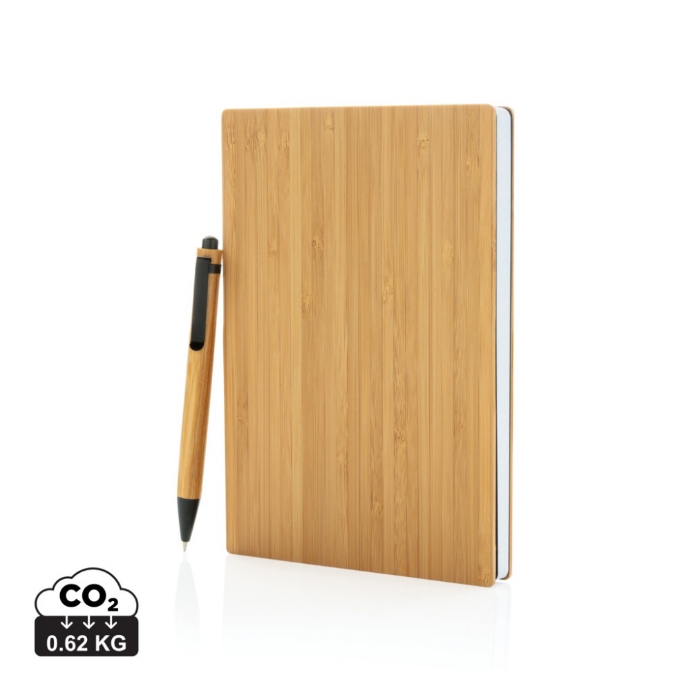 Logo trade promotional items picture of: A5 Bamboo notebook & pen set