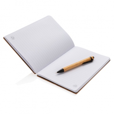 Logo trade promotional items picture of: A5 Bamboo notebook & pen set