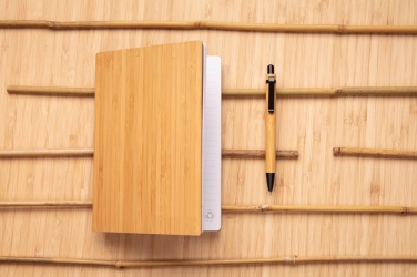 Logo trade corporate gift photo of: A5 Bamboo notebook & pen set