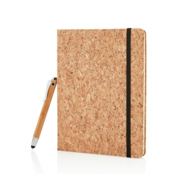 Logotrade business gift image of: A5 notebook with bamboo pen including stylus