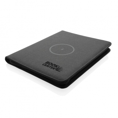 Logotrade corporate gifts photo of: Air 5W wireless charging portfolio A4 w/ 5000 mAh powerbank