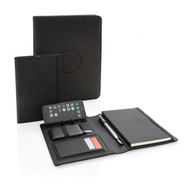 Logotrade promotional products photo of: Air 5W wireless charging portfolio A4 w/ 5000 mAh powerbank