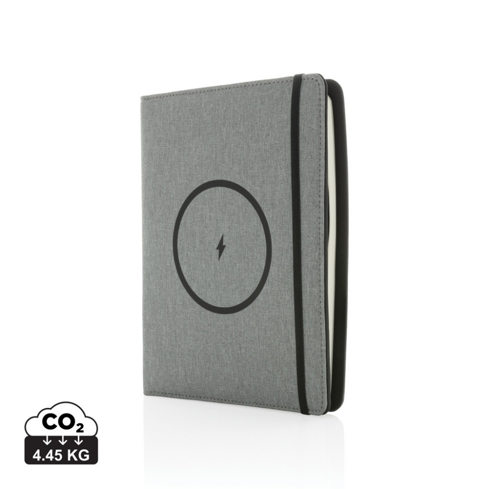 Logotrade promotional merchandise image of: Air 5W wireless charging notebook with 5000mAh powerbank