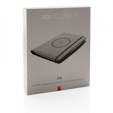 Logo trade advertising product photo of: Air 5W wireless charging notebook with 5000mAh powerbank
