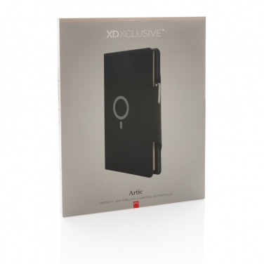 Logo trade promotional item photo of: Artic Magnetic 10W wireless charging A4 portfolio