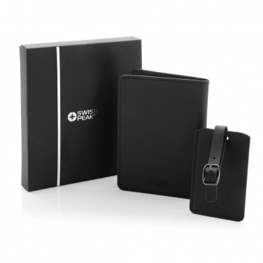 Logo trade promotional products image of: Swiss Peak GRS recycled PU travel gift set