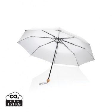 Logo trade promotional merchandise image of: 20.5" Impact AWARE™ RPET 190T Pongee bamboo mini umbrella
