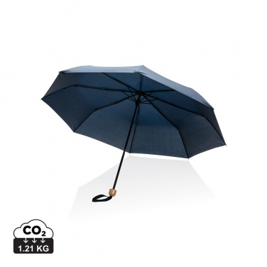 Logo trade promotional merchandise picture of: 20.5" Impact AWARE™ RPET 190T Pongee bamboo mini umbrella