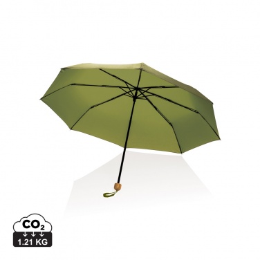 Logotrade promotional gift image of: 20.5" Impact AWARE™ RPET 190T Pongee bamboo mini umbrella