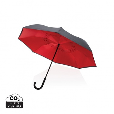 Logo trade promotional gifts image of: 23" Impact AWARE™ RPET 190T reversible umbrella