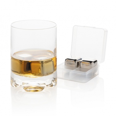 Logo trade business gift photo of: Re-usable stainless steel ice cubes 4pc