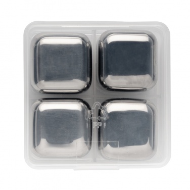 Logotrade promotional gift image of: Re-usable stainless steel ice cubes 4pc