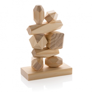 Logotrade promotional product image of: Ukiyo Crios wooden balancing rocks in pouch
