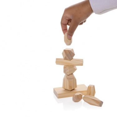 Logotrade promotional gift image of: Ukiyo Crios wooden balancing rocks in pouch