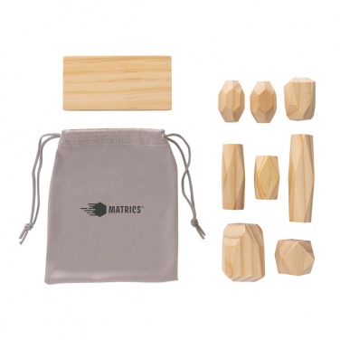 Logotrade promotional merchandise image of: Ukiyo Crios wooden balancing rocks in pouch