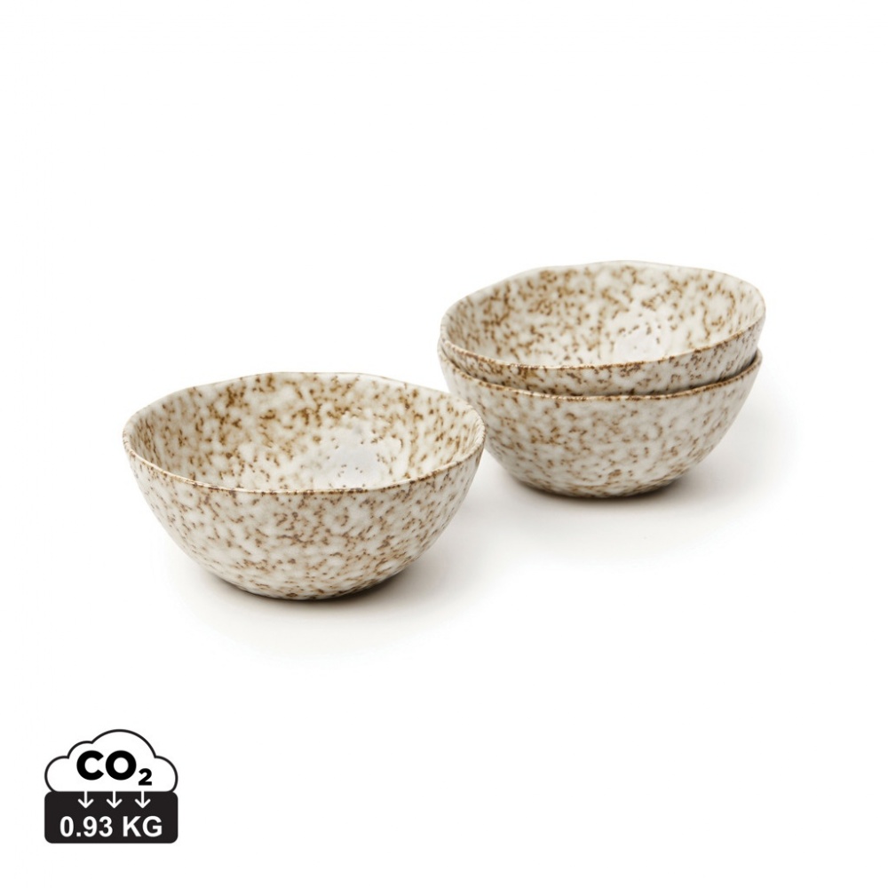 Logo trade promotional products image of: VINGA Nuvem stoneware mini bowl, 3 pcs set