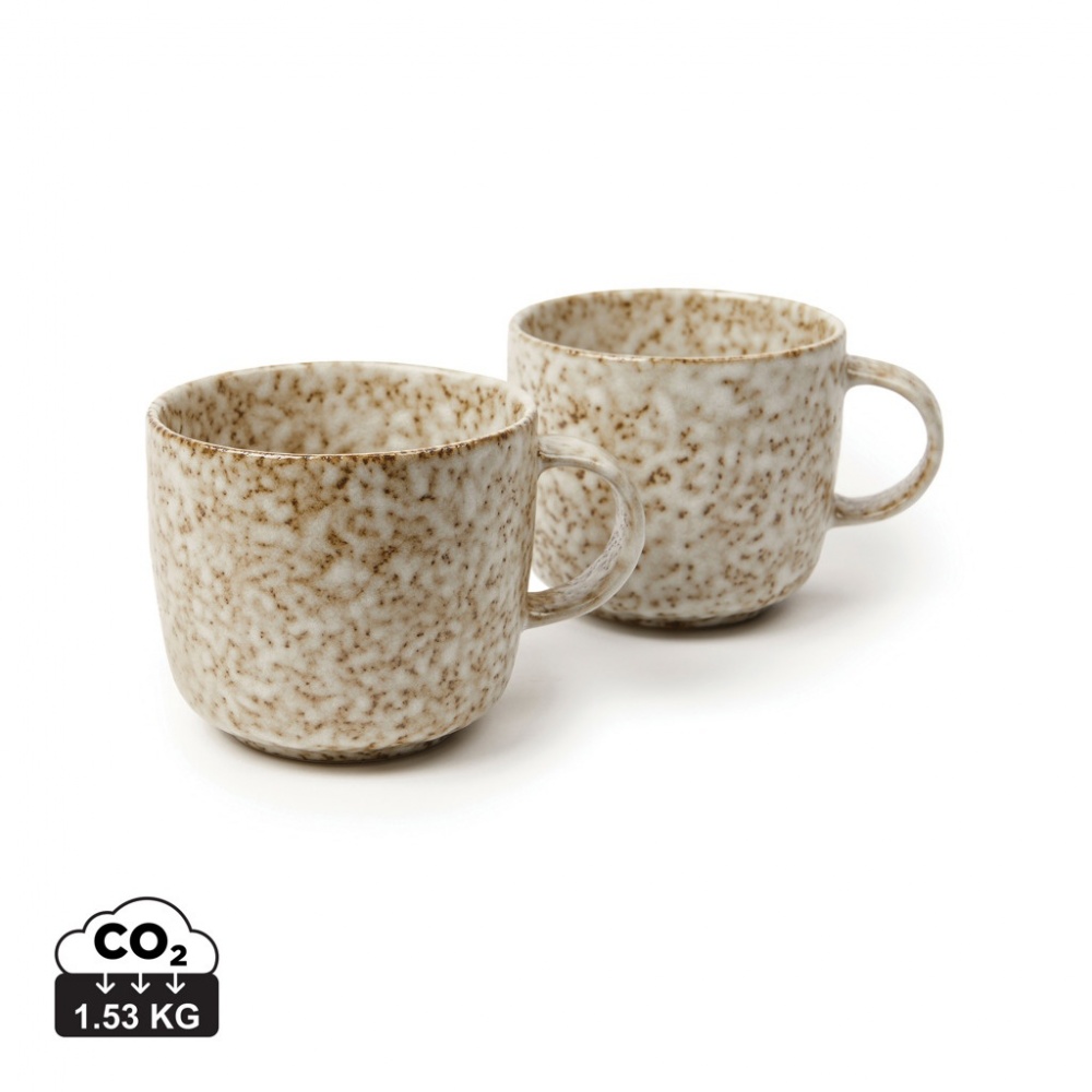 Logo trade promotional items image of: VINGA Nuvem stoneware mug, 2 pcs set