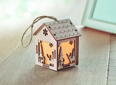 Logo trade business gifts image of: MDF house with light