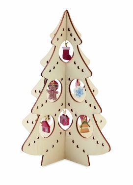 Logo trade promotional merchandise picture of: Wooden Xmas tree decoration